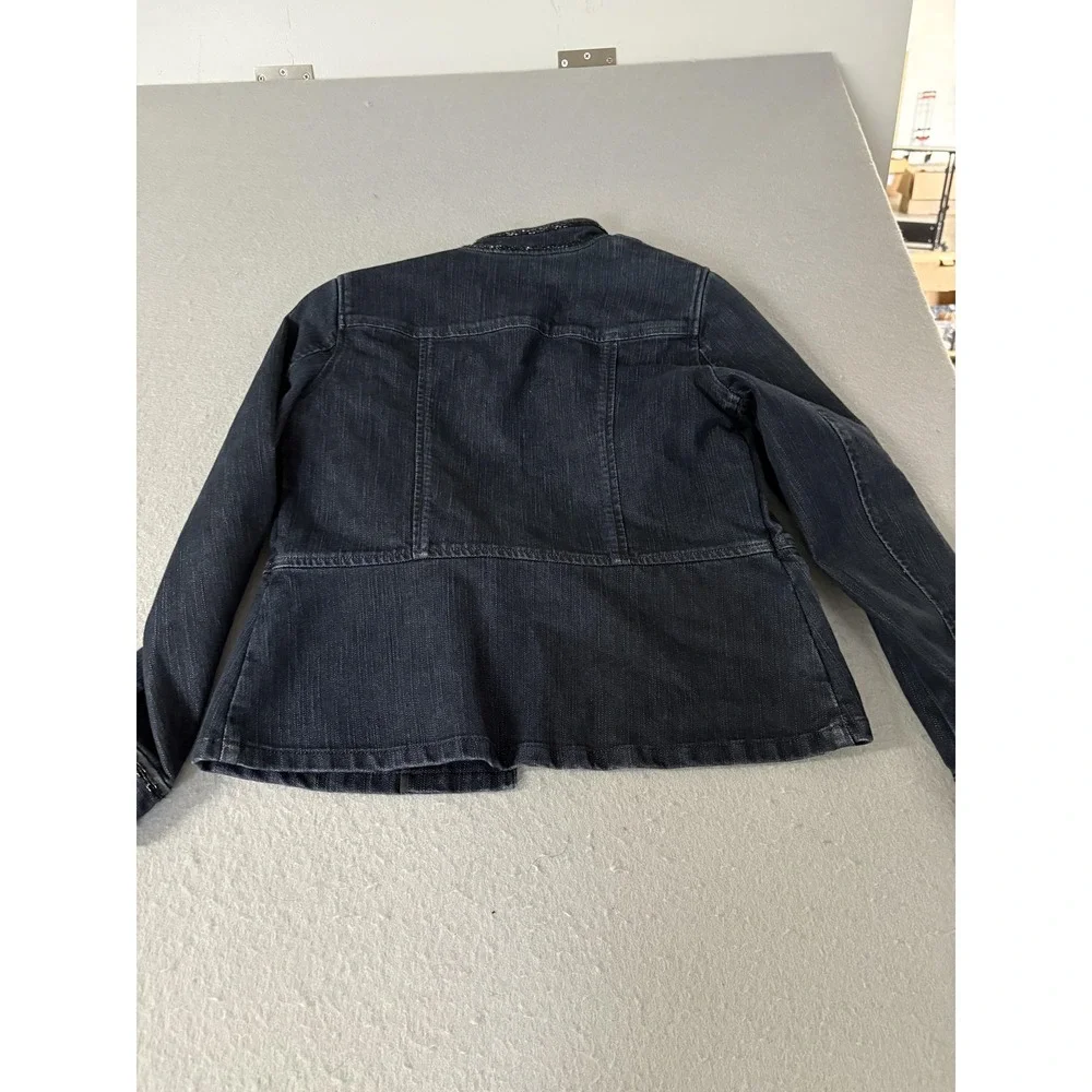 Jones New York Signature‎ Jacket Womens Petite Small Denim Stretch Button Up